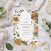 Rustige Herfst Floral Rust Wedding Kaart