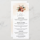 Rustige Herfst Floral Threadding Dinner Menu (Voorkant / Achterkant)
