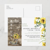 Rustige Herfst Floral Vrijgezellenfeest Zonnebloem Briefkaart (Voorkant / Achterkant)