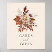 Rustige Herfst Floral Wedding Cards en Gifts Sign Poster (Voorkant)