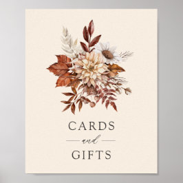 Rustige Herfst Floral Wedding Cards en Gifts Sign Poster