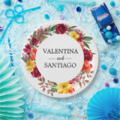 Rustige Herfst Floral Wedding Dank je wel Papieren Bordje (Feest)