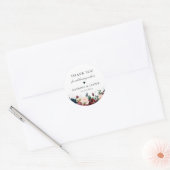 Rustige Herfst Floral Wedding Favor Ronde Sticker (Envelop)