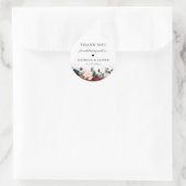 Rustige Herfst Floral Wedding Favor Ronde Sticker (Tas)