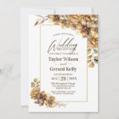 Rustige Herfst Floral Wedding Reception Kaart (Voorkant)