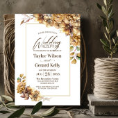 Rustige Herfst Floral Wedding Reception Kaart