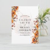 Rustige Herfst Floral Wedding Save the Date (Staand voorkant)