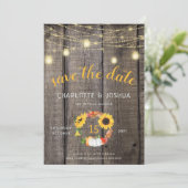 Rustige Herfst Floral Wreath Barnwood Save the Dat Kaart (Staand voorkant)