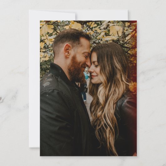 Rustige Herfst Floral Wreath Barnwood Save the Dat Kaart (Achterkant)