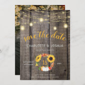 Rustige Herfst Floral Wreath Barnwood Save the Dat Kaart (Voorkant / Achterkant)