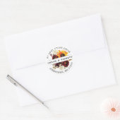Rustige Herfst Flowers retourneert adreslabel Ronde Sticker (Envelop)
