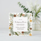 Rustige Herfst Forest Thanksgiving Dinner Kaart (Staand voorkant)