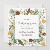 Rustige Herfst Forest Thanksgiving Dinner Kaart (Voorkant)