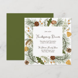 Rustige Herfst Forest Thanksgiving Dinner Kaart