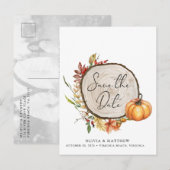 Rustige Herfst Foto Hood Slice Boho Save the Date Aankondigingskaart (Voorkant / Achterkant)
