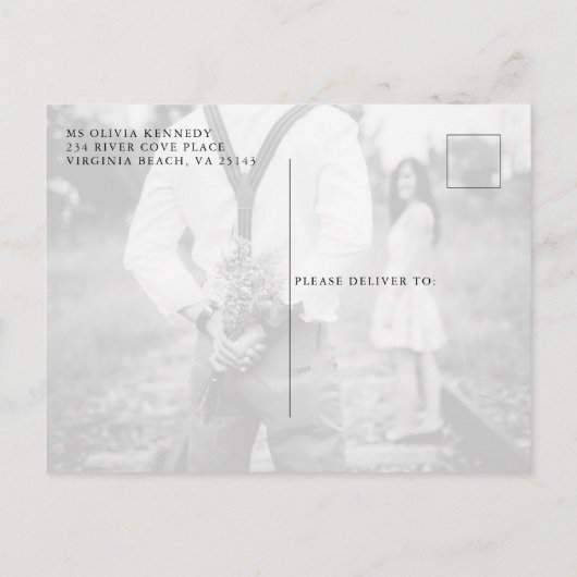 Rustige Herfst Foto Hood Slice Boho Save the Date Aankondigingskaart (Achterkant)