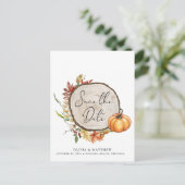 Rustige Herfst Foto Hood Slice Boho Save the Date Aankondigingskaart (Staand voorkant)