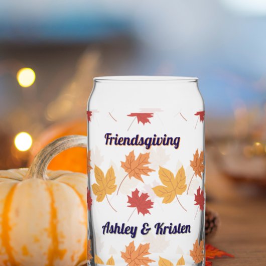 Rustige Herfst Friendsgiving Aangepaste Namen Kunn Blikvorm Glas
