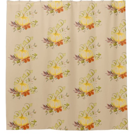Rustige Herfst - Geel beige en goudherfst Douchegordijn (Voorkant)