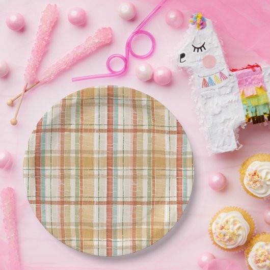 Rustige Herfst Geplakt Waterverf Patroon Papieren Bordje (Feest)