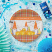 Rustige Herfst Gnome oranje pompoen Papieren Bordje (Feest)