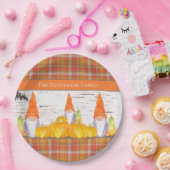 Rustige Herfst Gnome oranje pompoen Papieren Bordje (Feest)