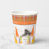 Rustige Herfst Gnome pomkin oranje gelooid Papieren Bekers (Rechts)