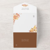Rustige Herfst Gold Floral Pumpkin Wedding All In One Uitnodiging (Buitenkant)