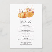 Rustige Herfst Gold Floral Pumpkin Wedding - Gegev Informatiekaartje (Voorkant)