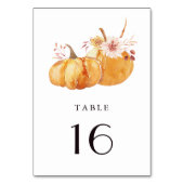 Rustige Herfst Gold Floral Pumpkin Wedding Kaart (Voorkant)