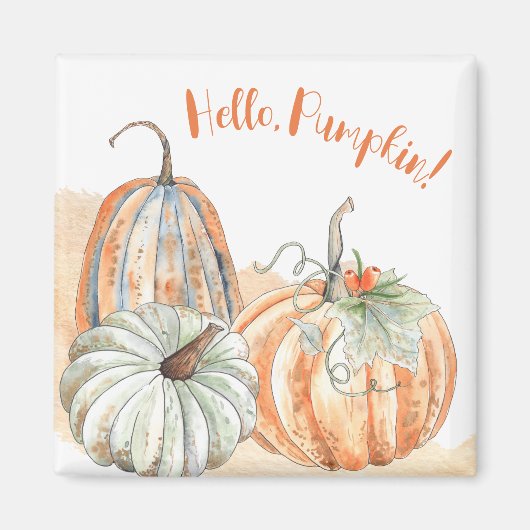 Rustige Herfst Hallo Pompoen Magneet (Voorkant)