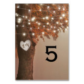 Rustige Herfst Heart Tree Wedding Kaart (Achterkant)