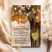 Rustige Herfst herfst Boom Lights Engagement Party Kaart
