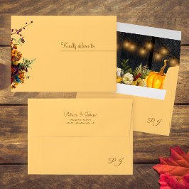 Rustige herfst herfst floral return address envelop
