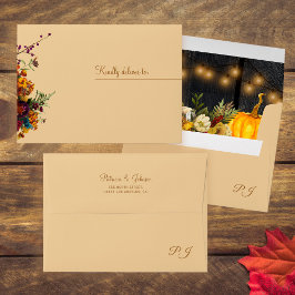 Rustige herfst herfst floral return address envelop