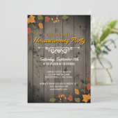 Rustige Herfst Housewarming Party Autumn Leaves Wo Kaart (Staand voorkant)