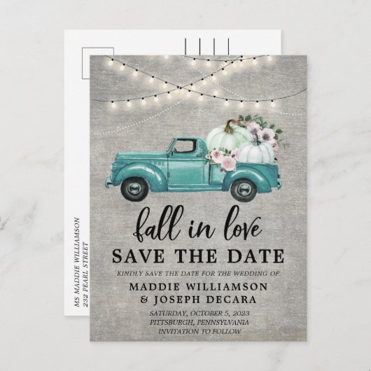 Rustige Herfst in de Lichten van het Koord van de  Aankondigingskaart (Voorkant / Achterkant)