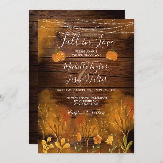 Rustige herfst in liefde herfst bloem botanische p kaart (Voorkant / Achterkant)