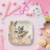 Rustige Herfst in Love Autumn Flowers Papieren Bordje (Feest)