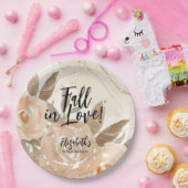 Rustige Herfst in Love Autumn Flowers Papieren Bordje (Feest)