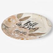 Rustige Herfst in Love Autumn Flowers Papieren Bordje (Gekanteld)