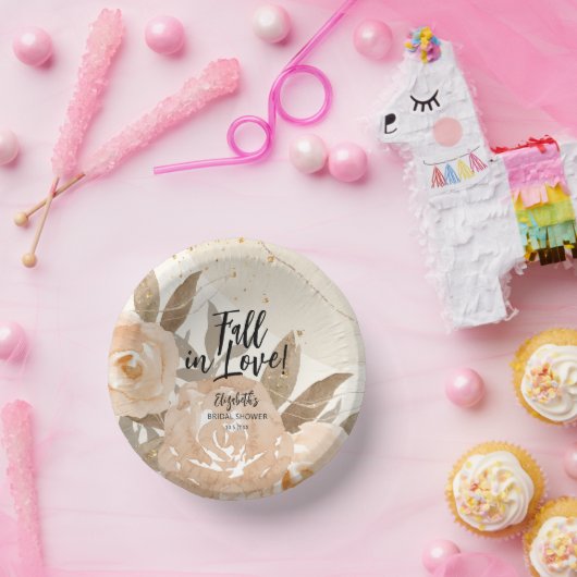 Rustige Herfst in Love Autumn Flowers Papieren Kommen (Feest)