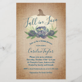 Rustige Herfst in Love Blue Floral Vrijgezellenfee