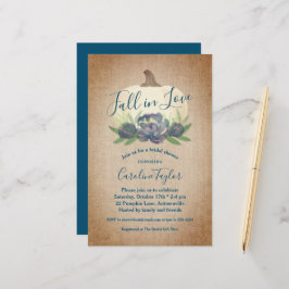 Rustige Herfst in Love Blue Floral Vrijgezellenfee