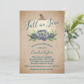 Rustige Herfst in Love Blue Floral Vrijgezellenfee Kaart (Staand voorkant)