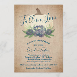 Rustige Herfst in Love Blue Floral Vrijgezellenfee Kaart