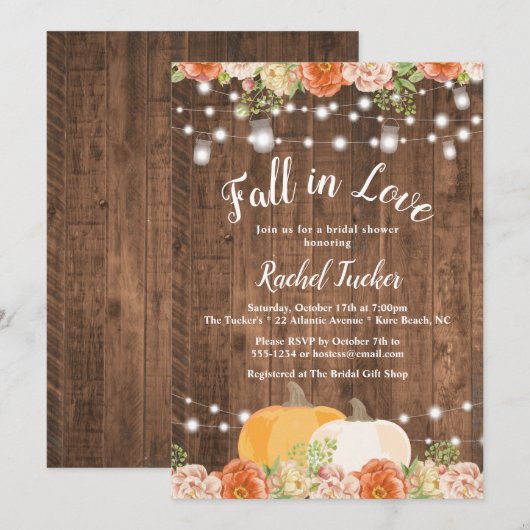 Rustige Herfst in Love Mason Jar Lights Vrijgezell Kaart (Voorkant / Achterkant)