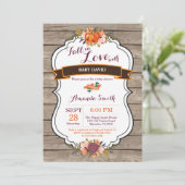 Rustige Herfst in Love Pumpkin Baby shower Uitnodi Kaart (Staand voorkant)