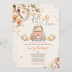 Rustige Herfst in Love Pumpkin drive by Baby showe Kaart