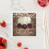 Rustige Herfst in Love Pumpkin Wedding Servet (Insitu)